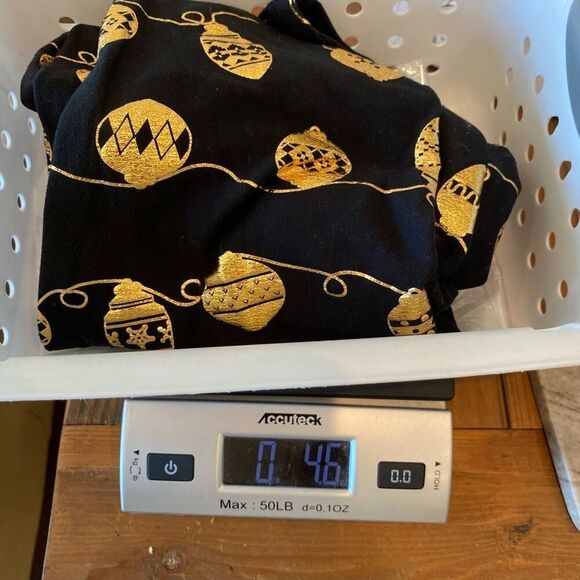 Derek Heart Holiday Leggings Black Shiny Gold Ornament Patterned Christmas Pant - Picture 10 of 11